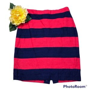 J. Crew Rugby Striped Pencil Skirt size 2